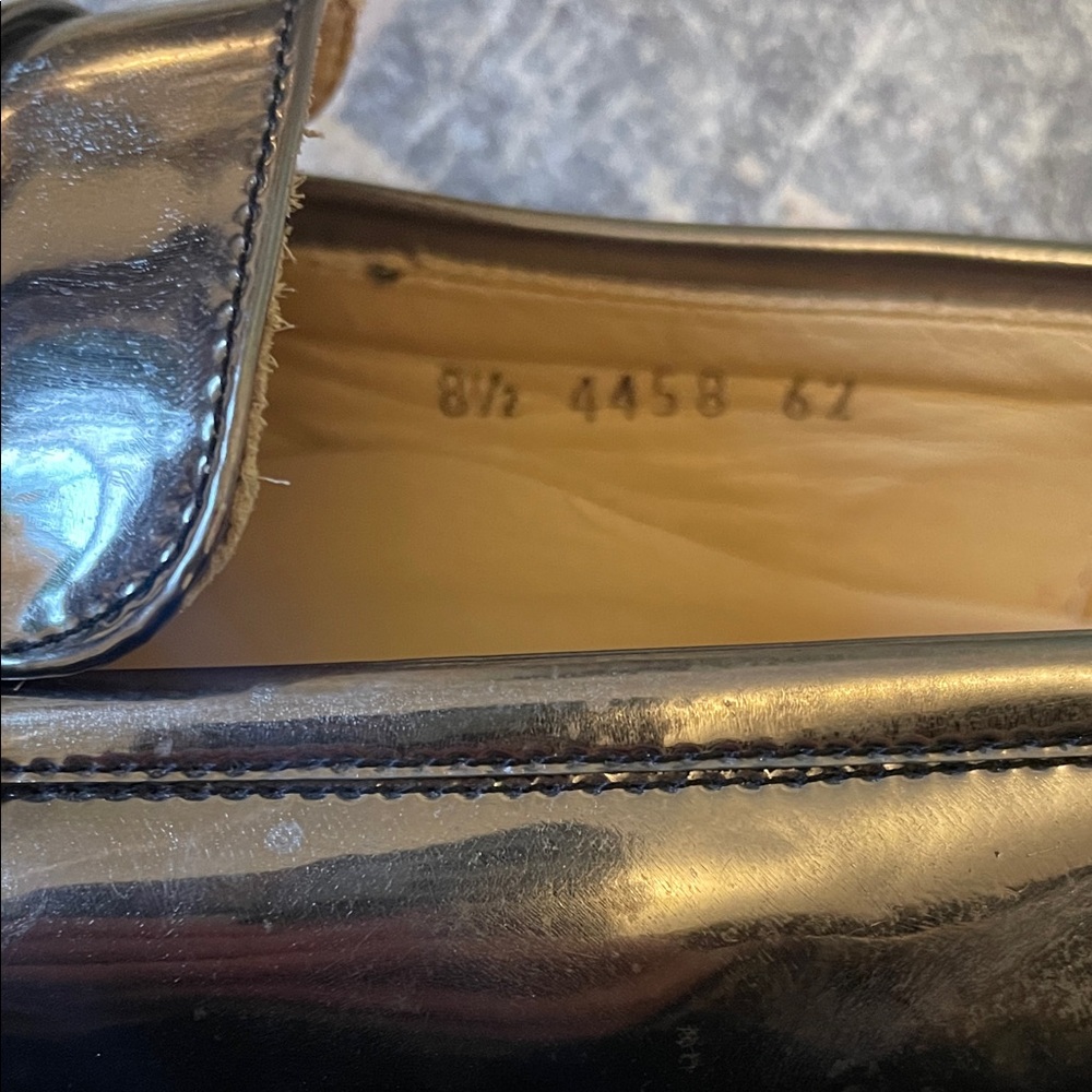 Sleek Women's Silver Patent Leather Loafers - Picture 5 of 6